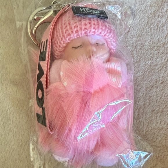 Pink Plush Doll Keychain - Picture 6 of 6